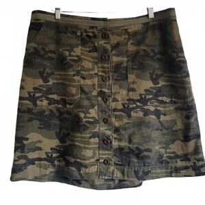 Oddi Style S12621p Ladies Green Camo 100% Cotton Above The Knee Casual Skirt Pl 